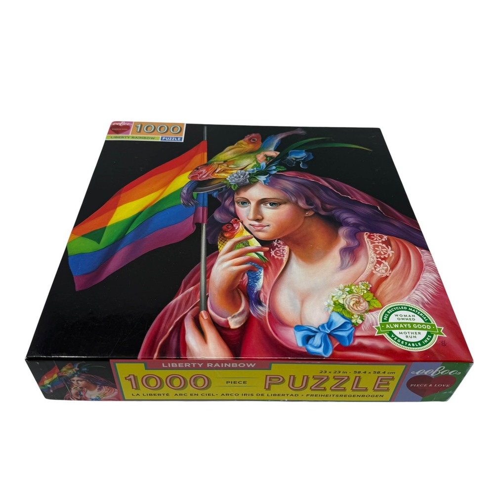 eeBoo Piece & Love Liberty Rainbow 1000 Piece  Puzzle Naomi Devil Art UNCOUNTED